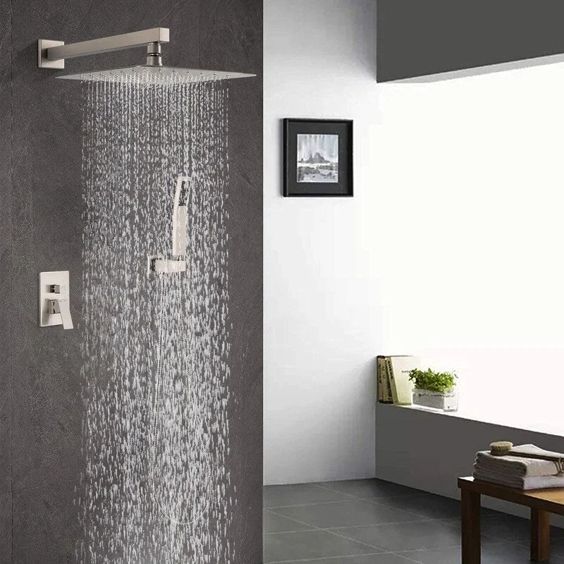 12" Rain Shower Head Systems Wall Mounted Shower,Brushed Nickel