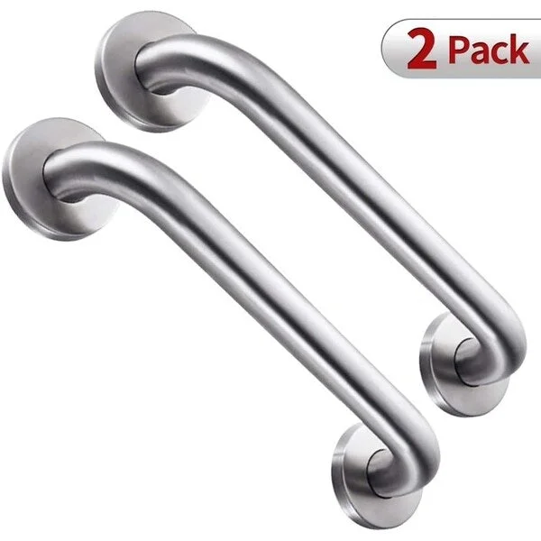 2 Pack 12 Inch Shower Grab Bar Stainless Steel Shower Handle Bathroom Balance Bar Safety Hand Rail Support Bath Handle