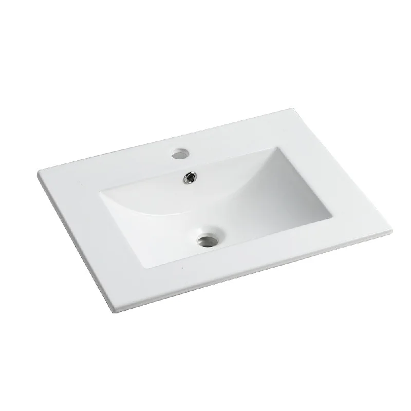 24 Inch Ceramic Sink,The countertop thickness of the sink is 0.81 inches