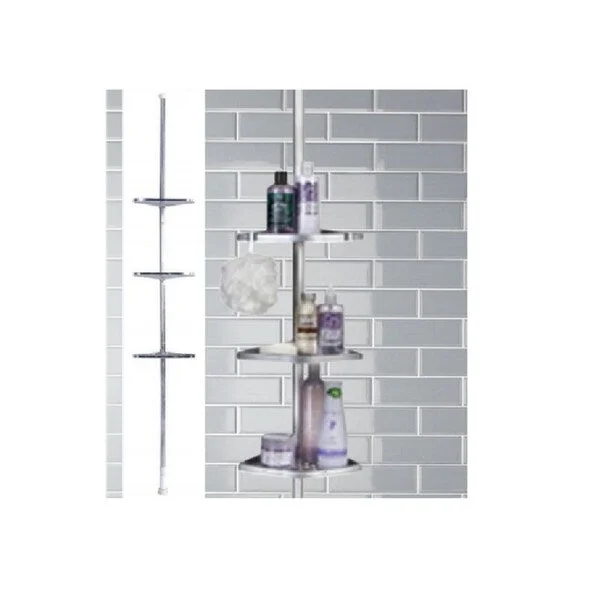 3-Tier Chrome Tension Pole Shower Caddy (LDD) - Silver