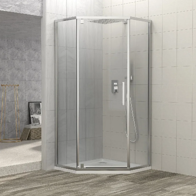 34" x 72" Framed Neo-Angle Pivot Shower Door