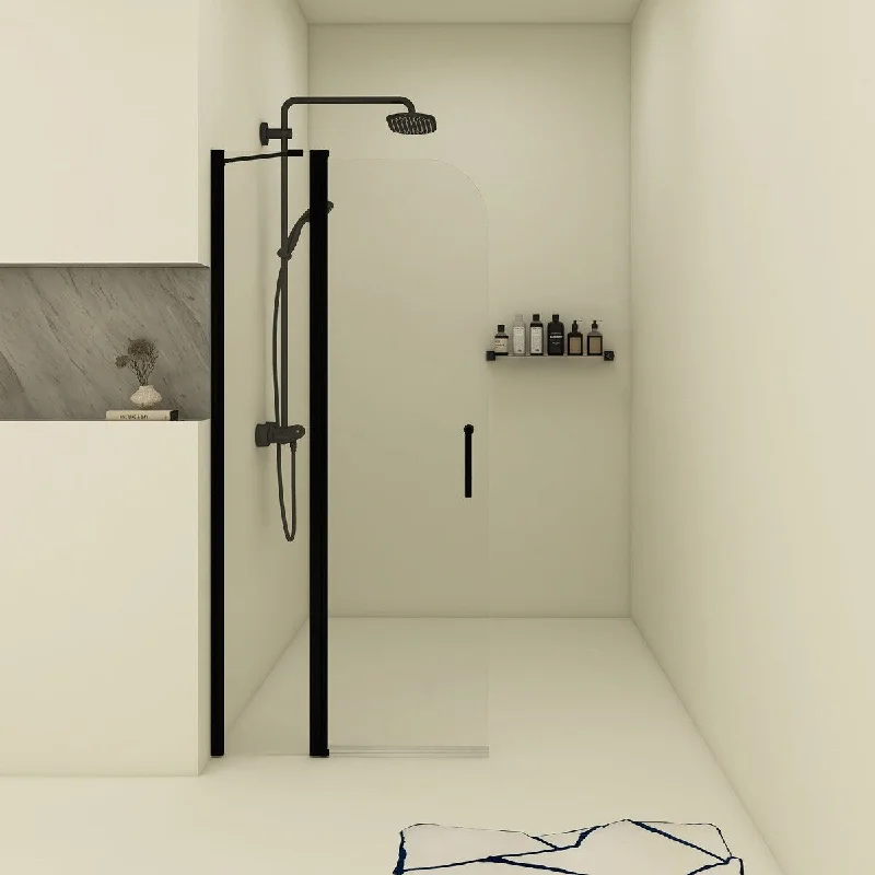 34" x 72" Pivot Shower Door in Matte Black - 34" x 72"