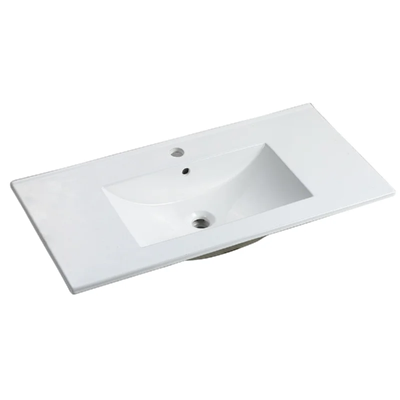 35" Bathroom Vanity Tops Sinks Ceramic Basin Modern Bathroom Sink