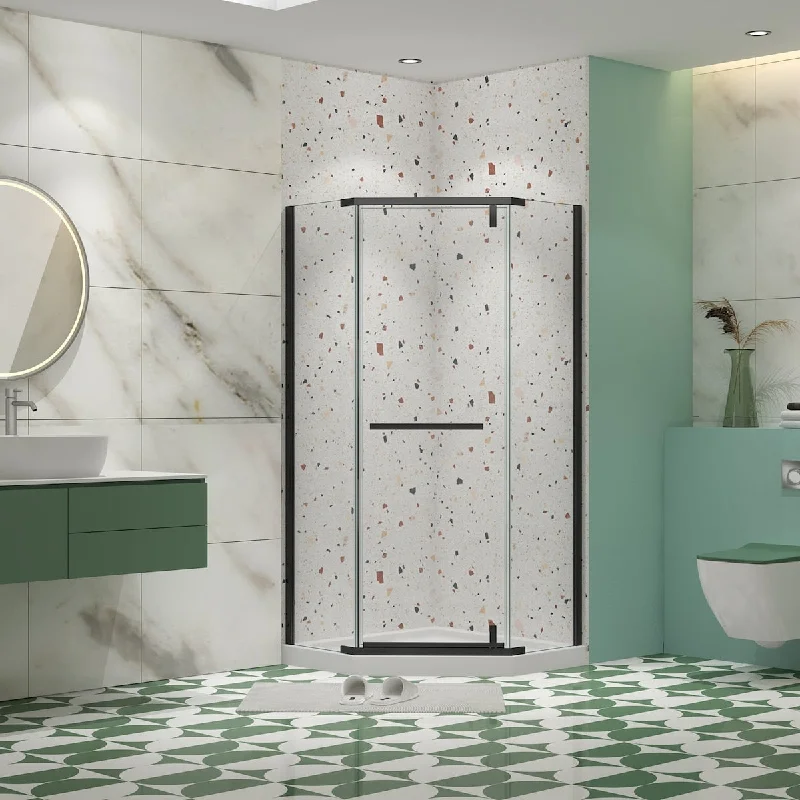 35" x 72" Pivot Semi-Frameless Neo-Angle Shower Door - 35" x 72"