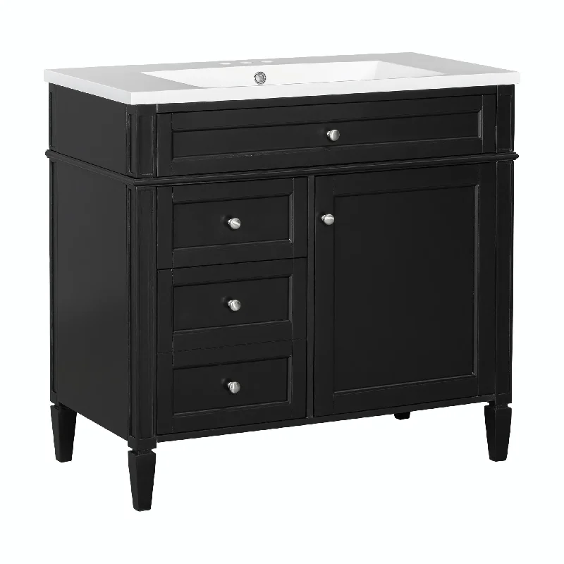 36'' Bathroom Vanity with Top Sink, 3 Drawers for Stylish Storage