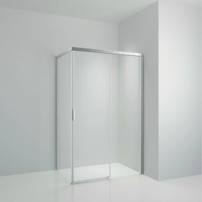 48"L x 34"W x 76"H Semi-Frameless Square Sliding Shower Enclosure, w/ Invisible Rollers