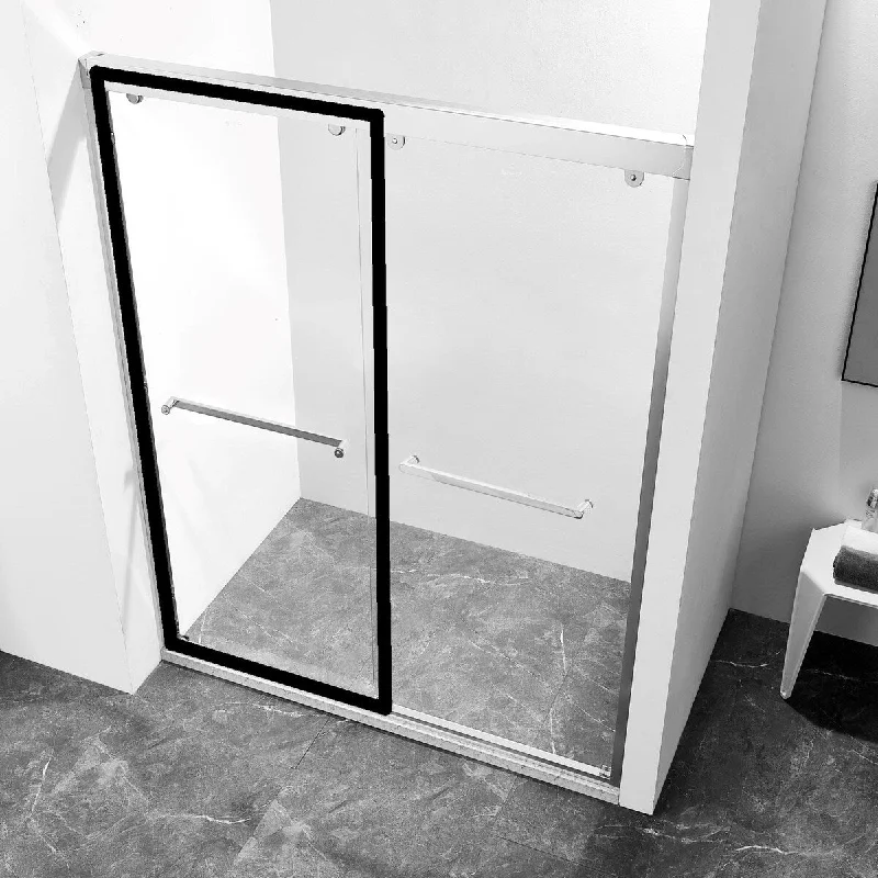 56-60"W x 76"H Aluminium Alloy Frame Double Sliding Shower Door, 5/16 inches (8mm) Thick SGCC Tempered Glass.1 PC Glass ONLY.