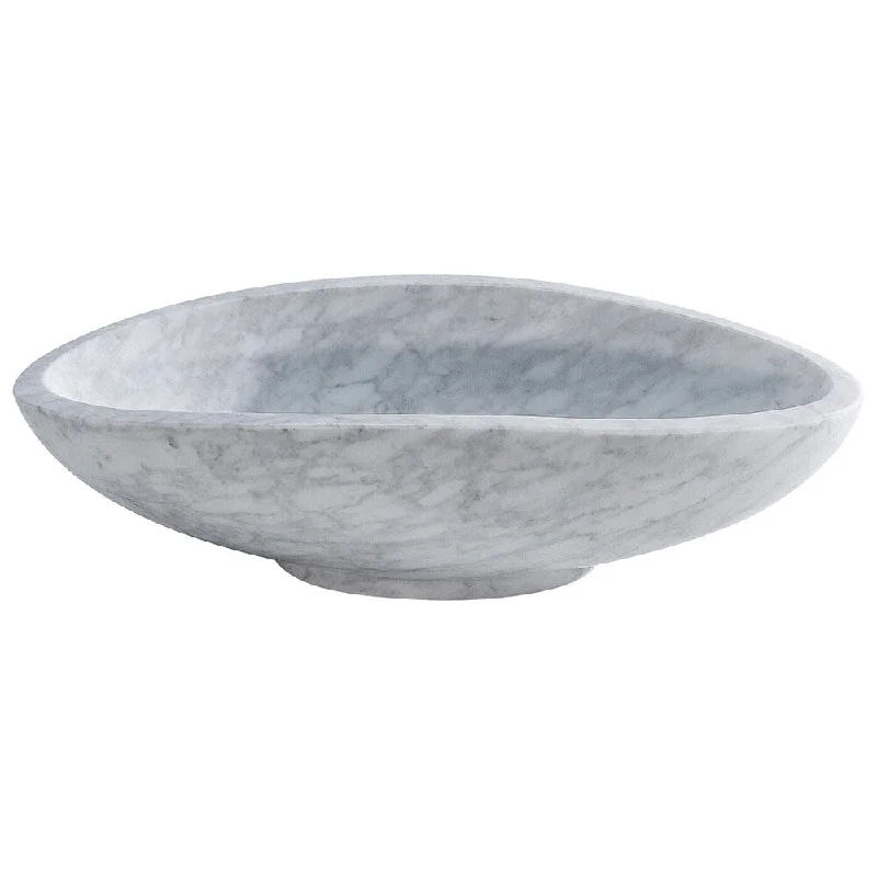 AA Warehousing 'Stoni' Carrara White Marble Multi-dimensional Stone Basin