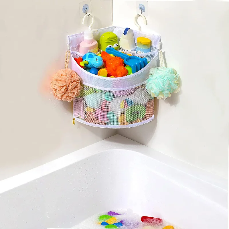 Bath Toy Holder Baby Bath Toy Organizer, White