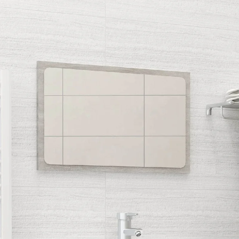 Bathroom Mirror Concrete Gray 23.6"x0.6"x14.6" Chipboard