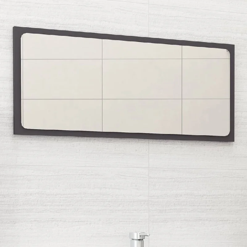 Bathroom Mirror Gray 31.5"x0.6"x14.6" Chipboard