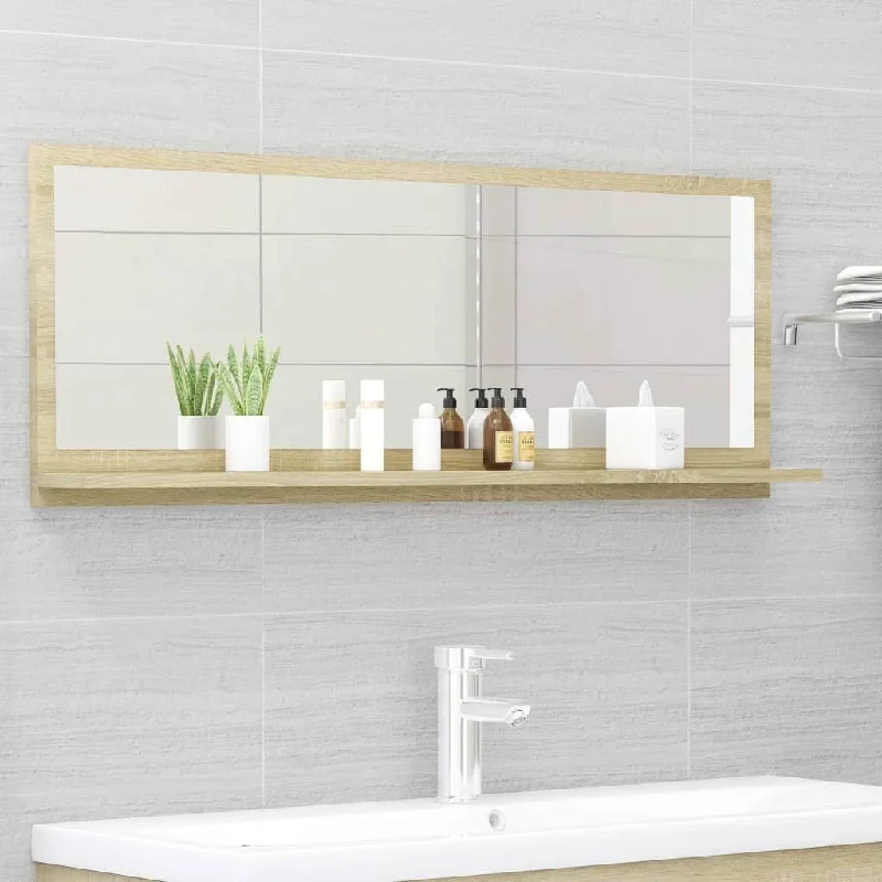 Bathroom Mirror Sonoma Oak 39.4"x4.1"x14.6" Chipboard