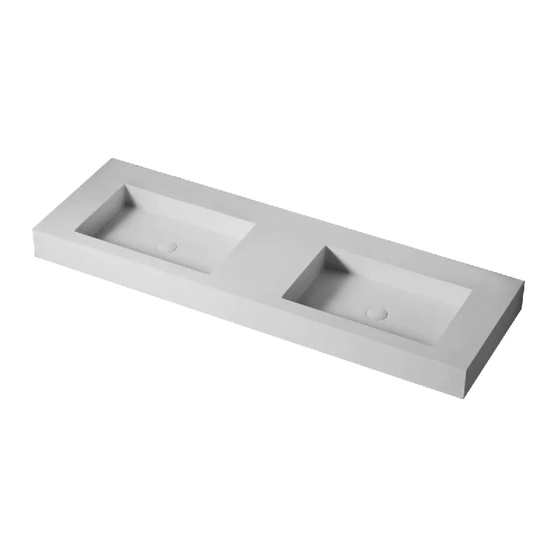 Bathroom Square Solid Surface Basin Sink - 59x19