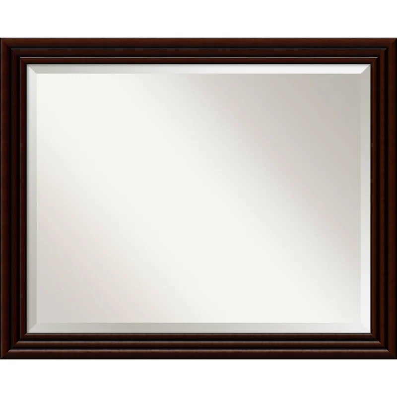 Chocolate Walnut Wall Mirror - Large 32 x 26-inch