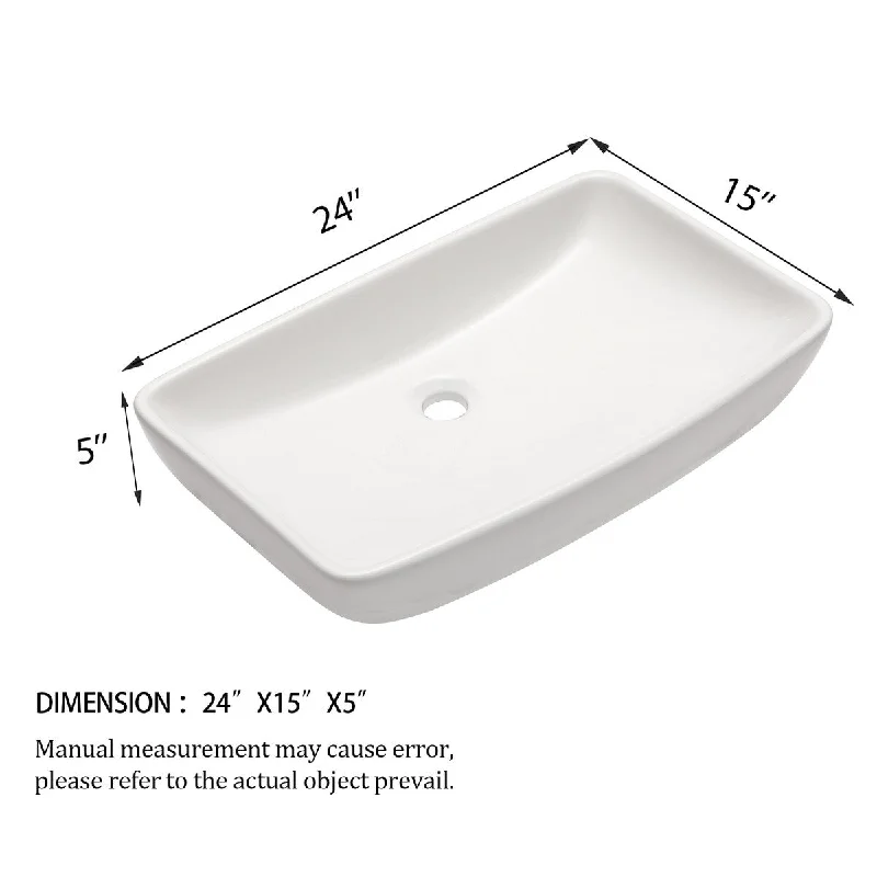 Classic Design Rectangular Ceramic Bathroom Sink