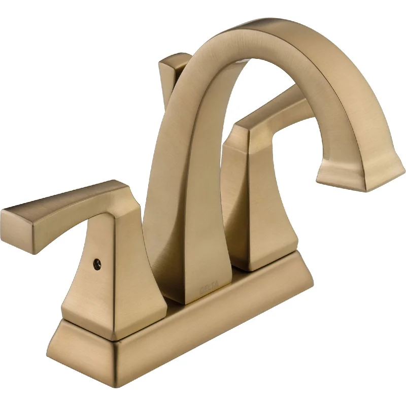 Delta Dryden Modern 4" Champagne Bronze Centerset Bathroom Faucet 614848