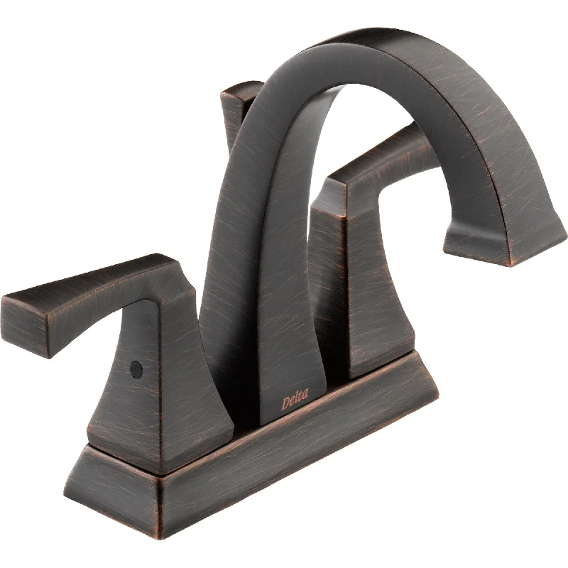 Delta Dryden Modern 4" Venetian Bronze Centerset Bathroom Faucet 614851