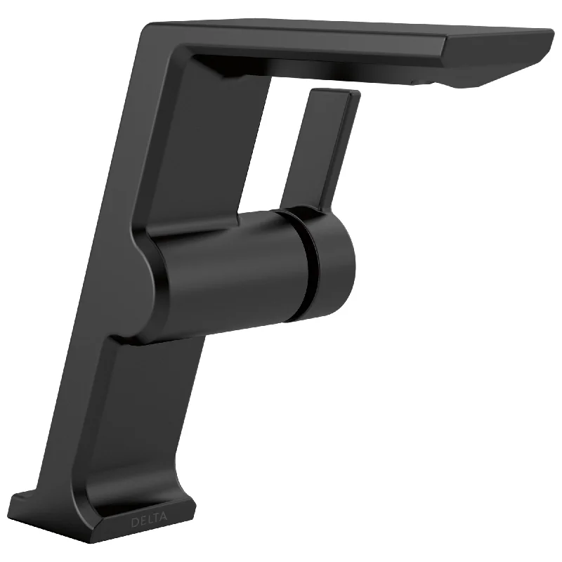 Delta Pivotal Matte Black Finish Single Handle Mid-Height Bathroom Sink Faucet D699BLDST