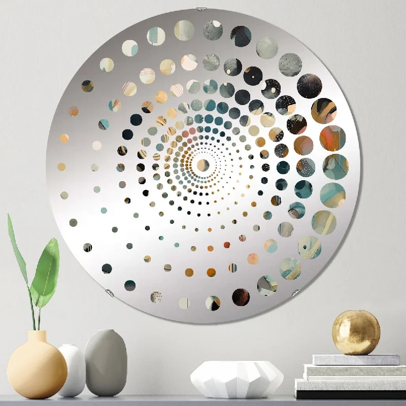 Designart "Abstract Modern Contemporary" - Modern Abstract Spiral Circle Wall Mirror