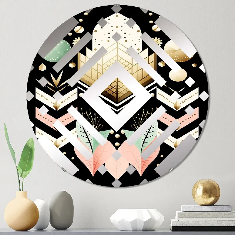 Designart "Boho Chic Abstract Geometric Illustration" - Modern Abstract Geometric Diamond Decorative Mirror