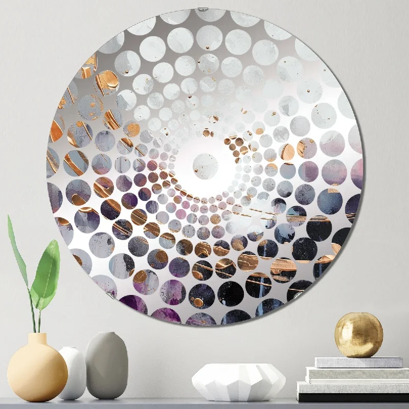 Designart "Bold Circles And Marble Fusion II" - Modern Abstract Marble Concentric Circles Decorative Mirror