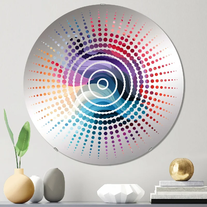 Designart "Colorful Popart Sculpted Mirage" - Modern Abstract Sun Circles Wall Mirror