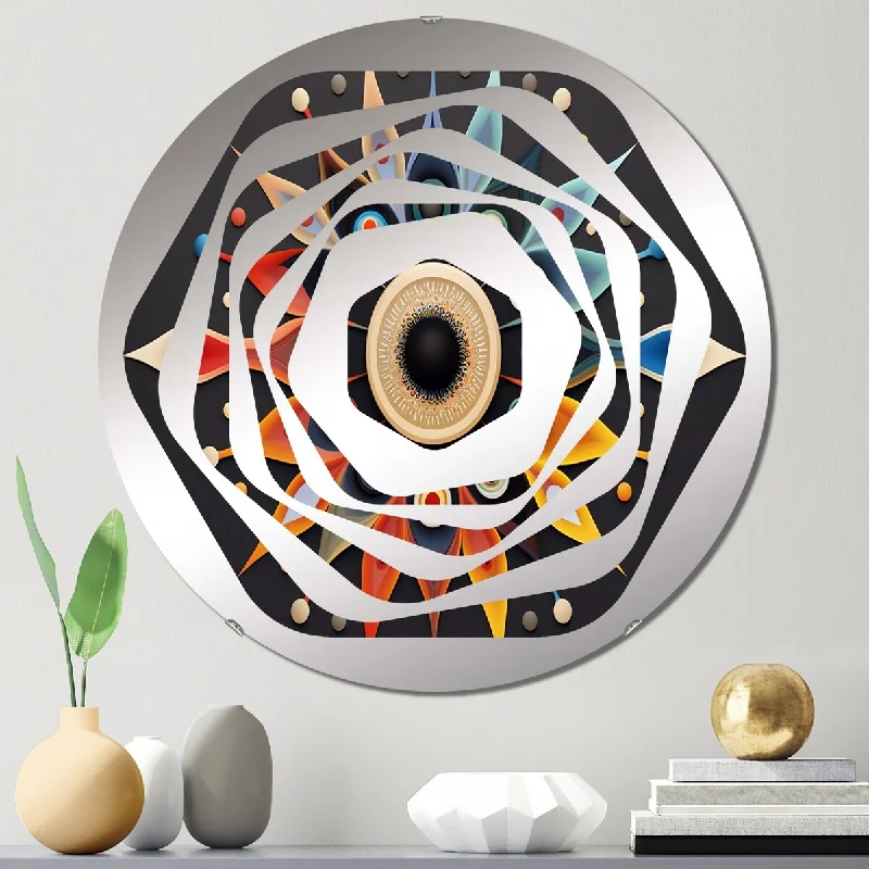 Designart "Discovery Of The Art of Spiritual Alignment VII" - Modern Abstract Geometric Amorphe Decorative Mirror