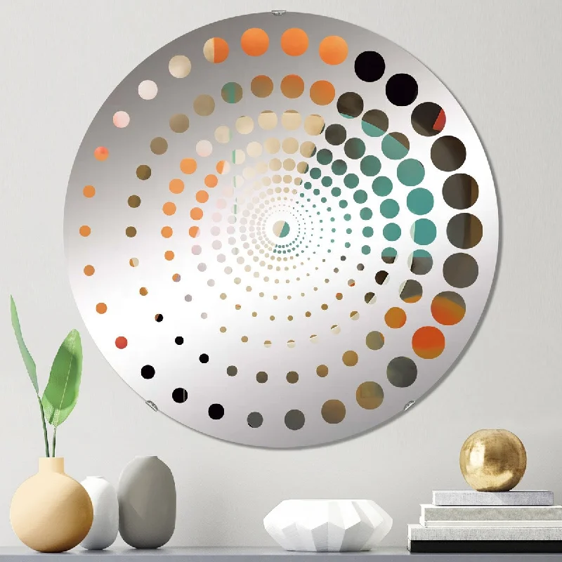 Designart "Exploring Abstracted Patterns V" - Modern Abstract Geometric Spiral Circle Wall Mirror