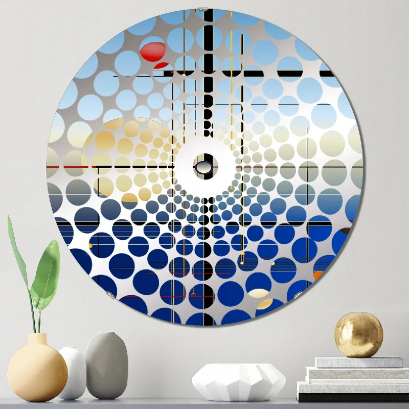 Designart "Futuristic Minimalism Full Moon Awareness I" - Modern Abstract Geometric Concentric Circles Decorative Mirror