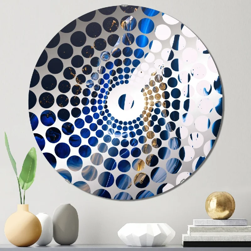 Designart "Ice Paint Splash IV" - Modern Abstract Spirals Concentric Circles Decorative Mirror