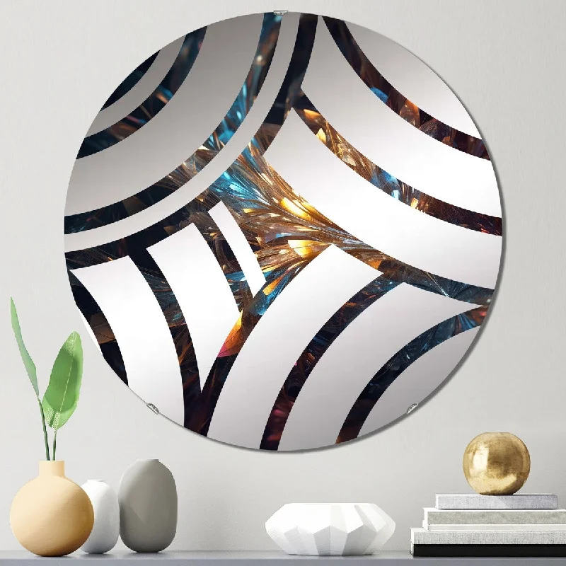 Designart "Infinite Galaxy I" - Modern Fractals Centre Wave Decorative Mirror