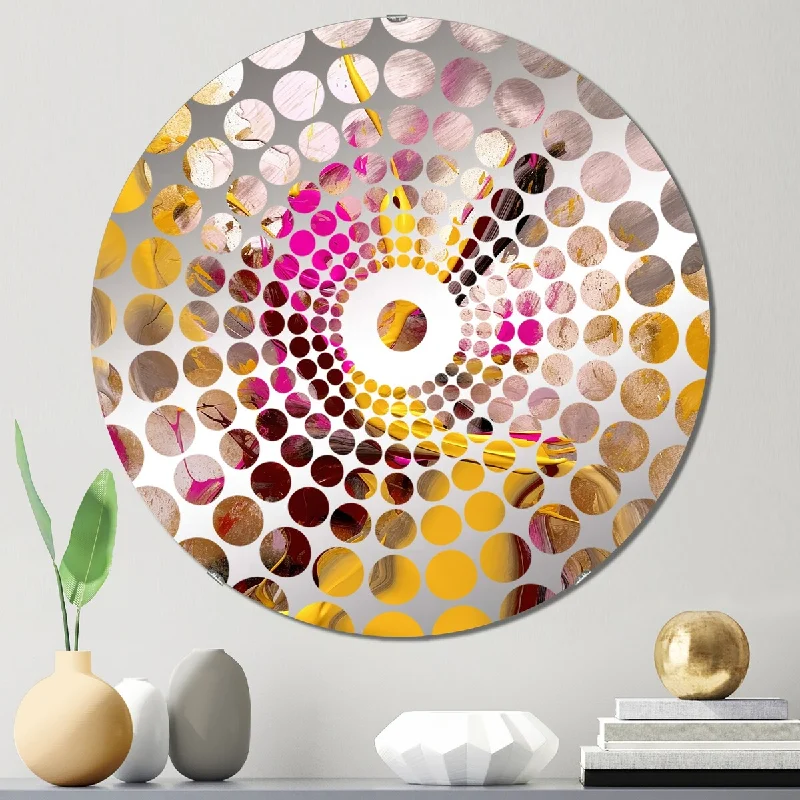 Designart "Luscious Interlude Of Divine Secrets Abstract III" - Abstract Painting Concentric Circles Decorative Mirror