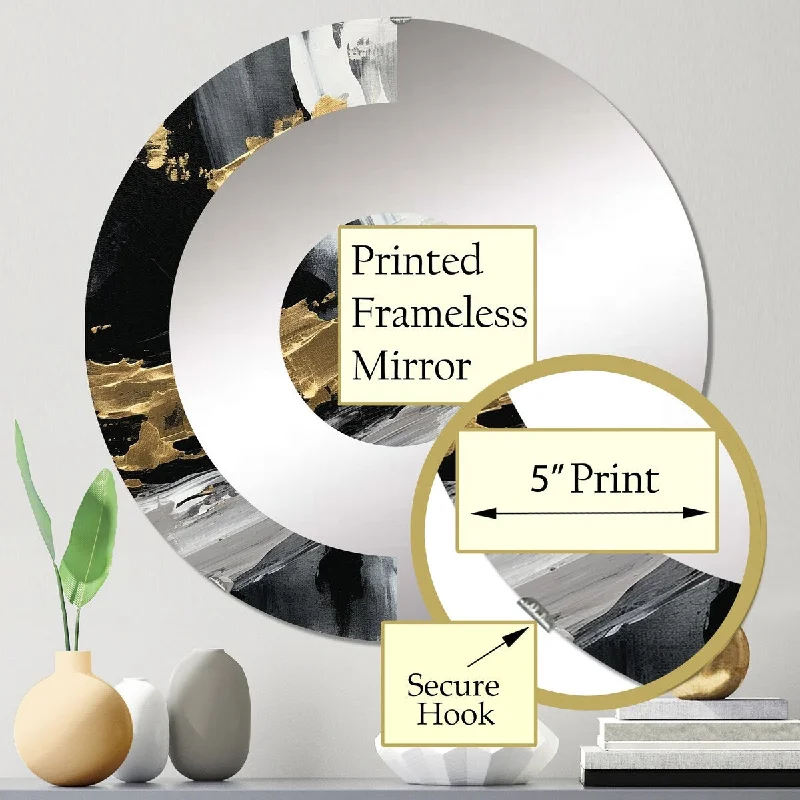 Designart "Mystery Awakening II" - Modern Abstract Half Circle Wall Mirror