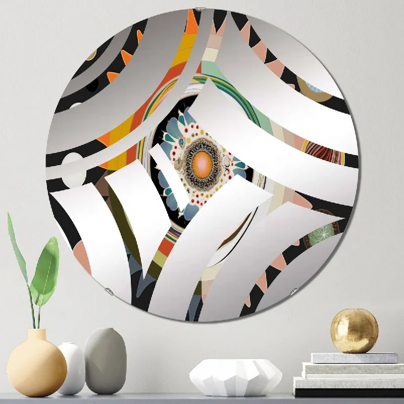 Designart "Mystic Eye Spiritual Abstract Geometrics VI" - Modern Abstract Geometric Centre Wave Decorative Mirror