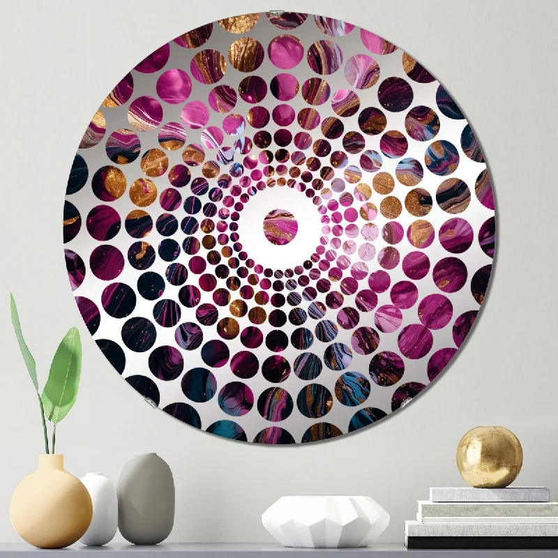 Designart "The Essence Of Fluidity II" - Modern Abstract Liquid Ink Concentric Circles Decorative Mirror