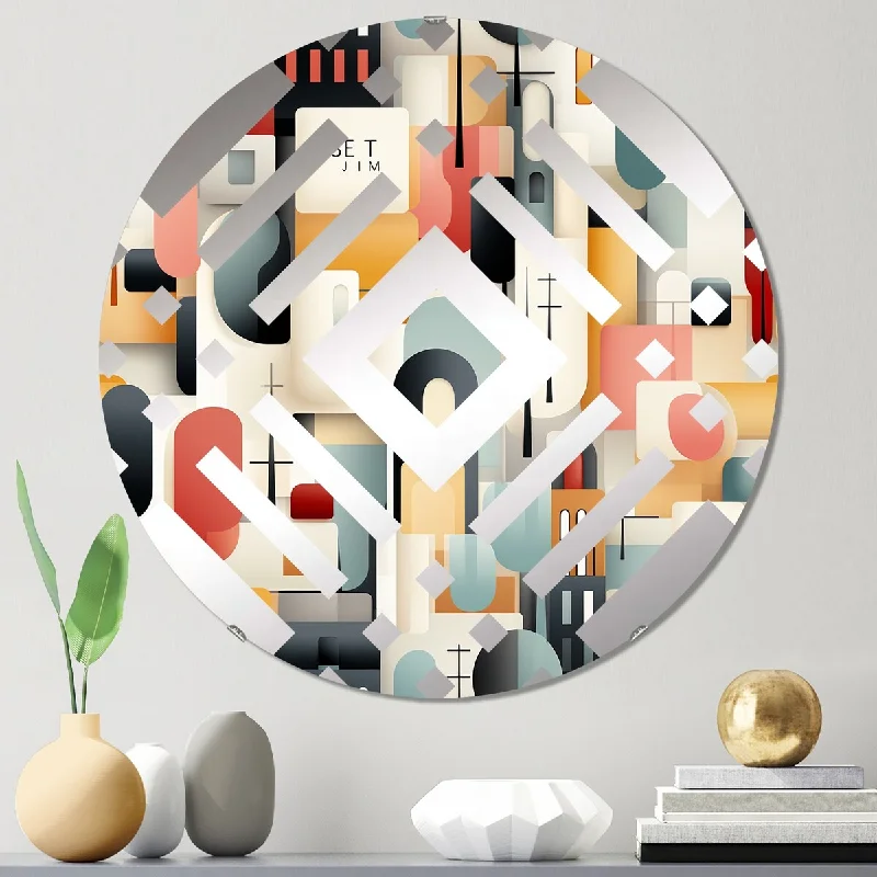 Designart "Urban Serenity" - Modern Geometric Diamond Decorative Mirror