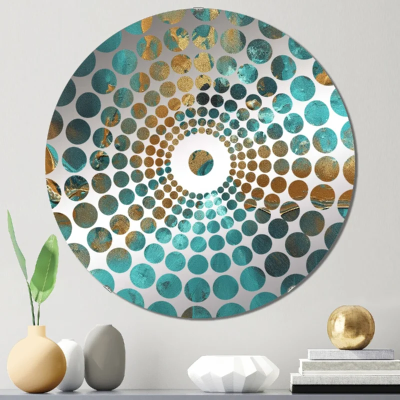 Designart "Whirling Waves III" - Modern Abstract Concentric Circles Decorative Mirror