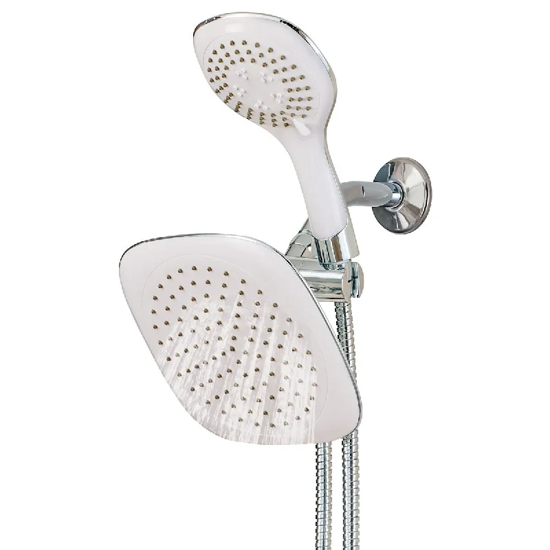 Dual Rainfall Multi Functional Removable Shower Head - 7.63 x 2.75 x 7.63