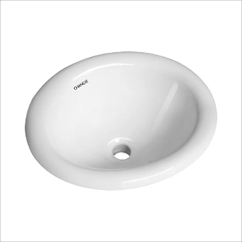 EPOWP Bathroom Top Mount Vanity Sink Porcelain Drop In Basin 17"x15"