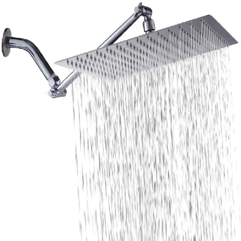 Extension arm 304 stainless steel adjustable rain shower head - 2.26 x 12.49