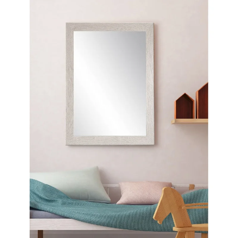 Farmhouse Gray Wood Grain Wall Mirror