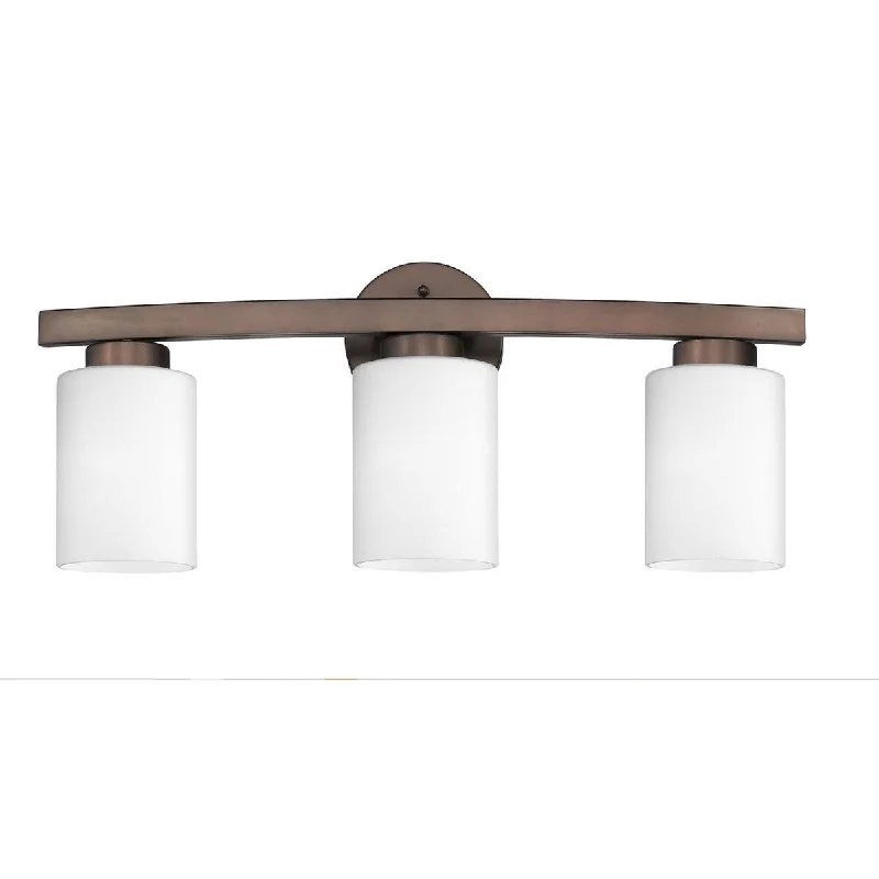 Favorite 3-light Bronze Bath Vanity with Frosted Glass Shades