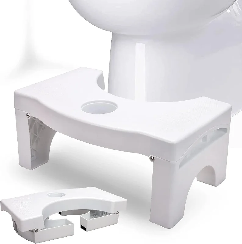 Foldable Toilet Potty Stool for Adults 7" Heavy Duty Foot Stool with Freshener Space