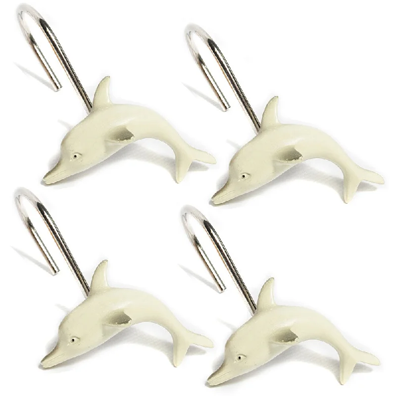 Hand Crafted Dolphin Shower Curtain Hook Set -12 Pack