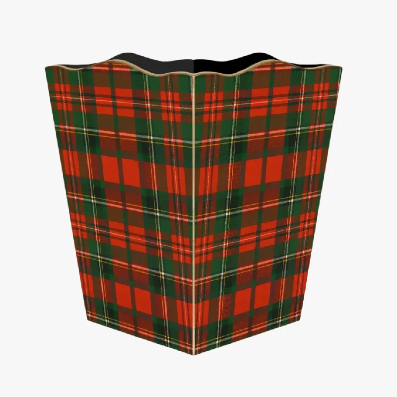 Holiday Plaid Wastebasket