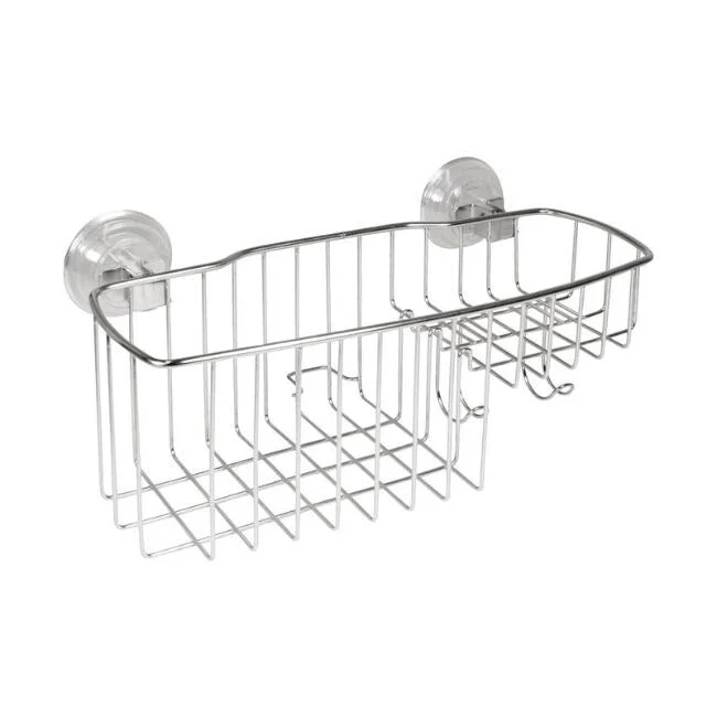 InterDesign Power Lock Silver Stainless Steel Shower Basket