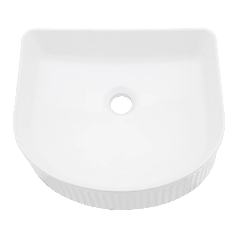 Kichae Bathroom Vessel Sink 16x14 Inch White Arc Vessel Sink for Bathroom Above Counter Sink