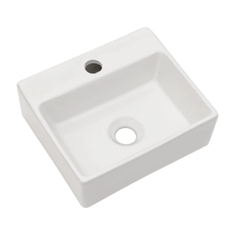 Kichae Wall Mount Ceramic Bathroom Sink 13.6 Inch - 13.6"x11.6"