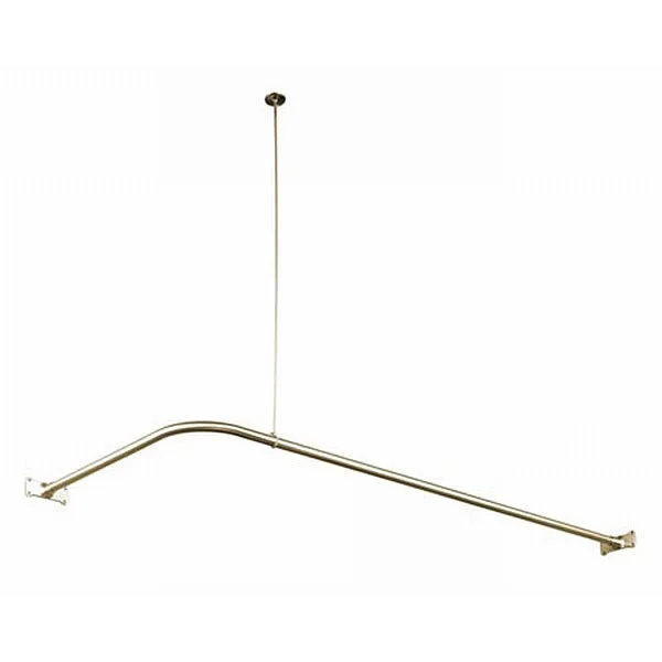 Kingston Brass Brushed Nickel Corner Shower Rod - N/A