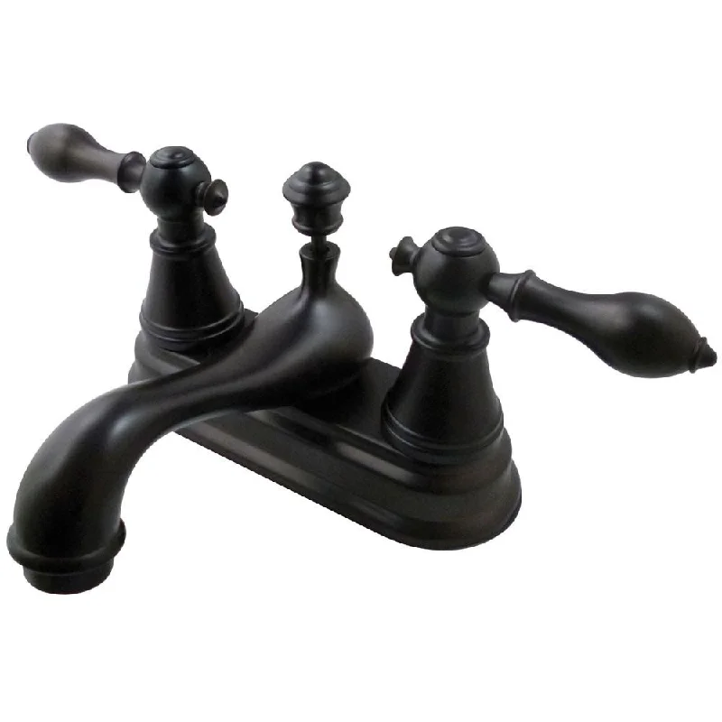 Kingston Oil Rubbed Bronze 2 Handle 4" Centerset Bathroom Faucet FS3605AL